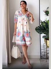 Sunlite- Knee Length Floral Top Dress