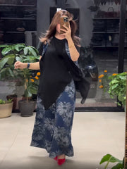 JASMINA DESIGNER THREE PIECE SUTI WITH PRINTED PALAZZO