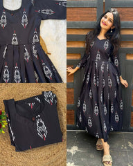 KARKI-LONG WESTERN FLORAL DRESS