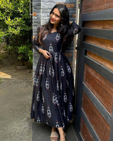 KARKI-LONG WESTERN FLORAL DRESS