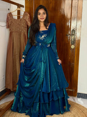 Adhira-Designer Heavy Fancy Embroidered Peplum Lehenga with Dupatta set