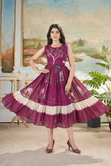 NAYRA LONG WESTERN DRESS