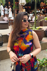 Mavrica- Printed Side Cut Sleeveless Jumpsuit