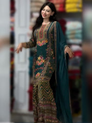 Aapsee Pakistani Heavy Fancy Plazzo Pair With Dupatta Set