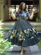 Peeyara - Elegant Muslin Flare Wester Wear