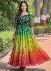 Parinda-Long Western Dress