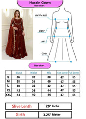 Hurain-Anarkali Long Gown With Dupatta