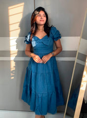 Juliet Medium Blue Denim Western Dress