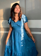 Juliet Medium Blue Denim Western Dress