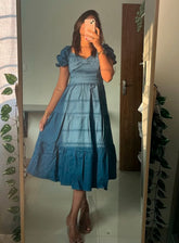 Juliet Medium Blue Denim Western Dress