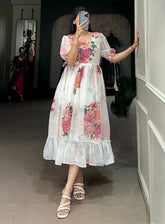 GULAABO-LONG WESTERN FLORAL FROCK