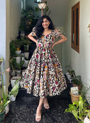 KHANAK  FLORAL MIDI DRESS