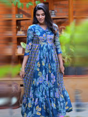 Naaz-Beautiful Floral Printed Long Western Gown