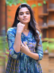 Naaz-Beautiful Floral Printed Long Western Gown