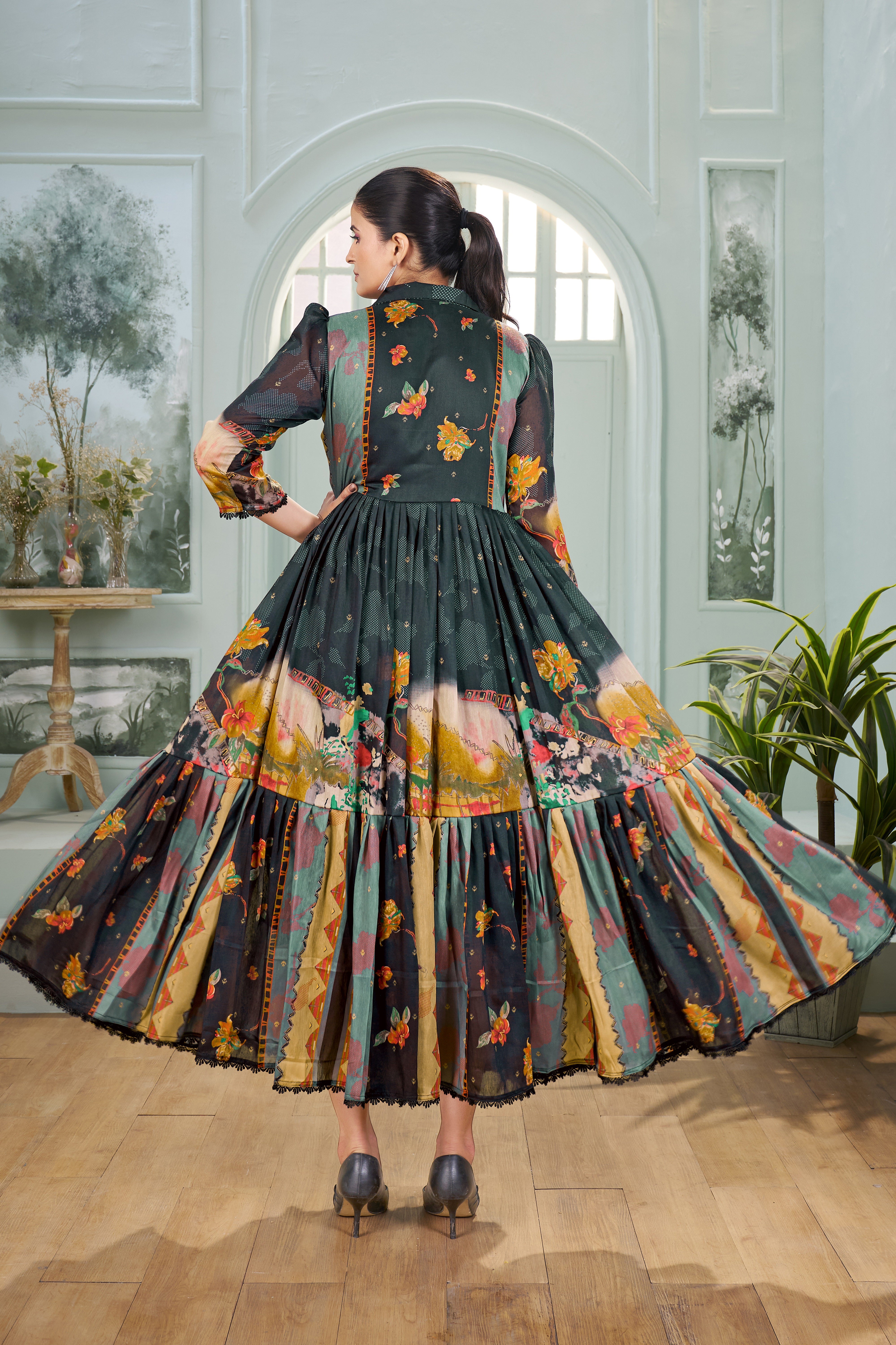 Zehra - Heavy Fancy Long Western Dress