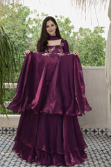 Adhira-Designer Heavy Fancy Embroidered Peplum Lehenga with Dupatta set