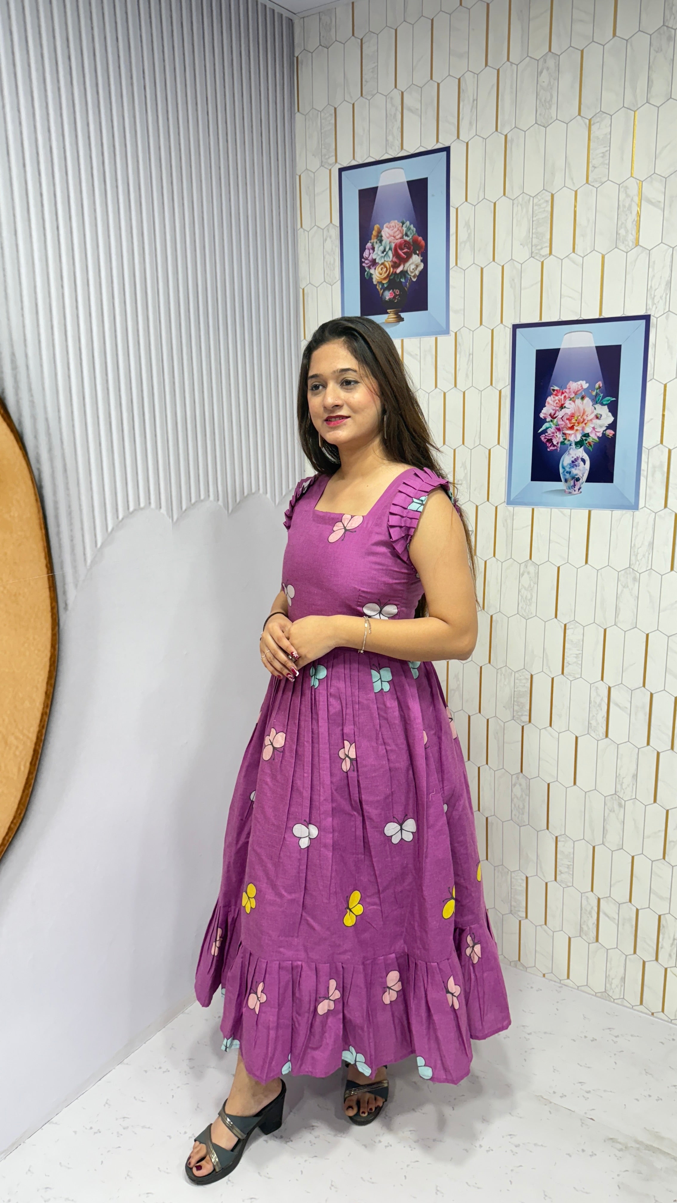 BUTTERFLY-COTTON PRINTED WESTERN FROCK