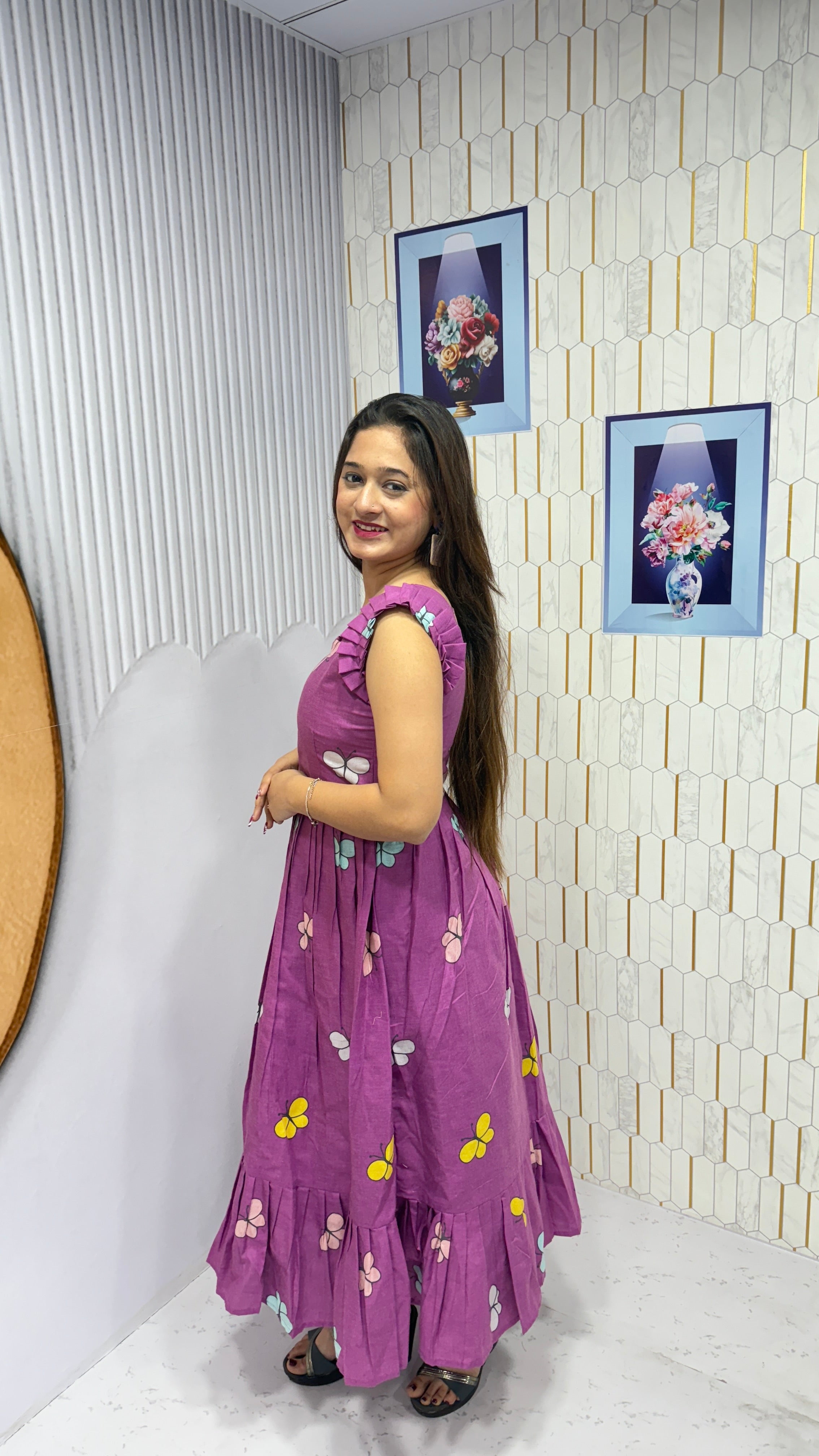 BUTTERFLY-COTTON PRINTED WESTERN FROCK