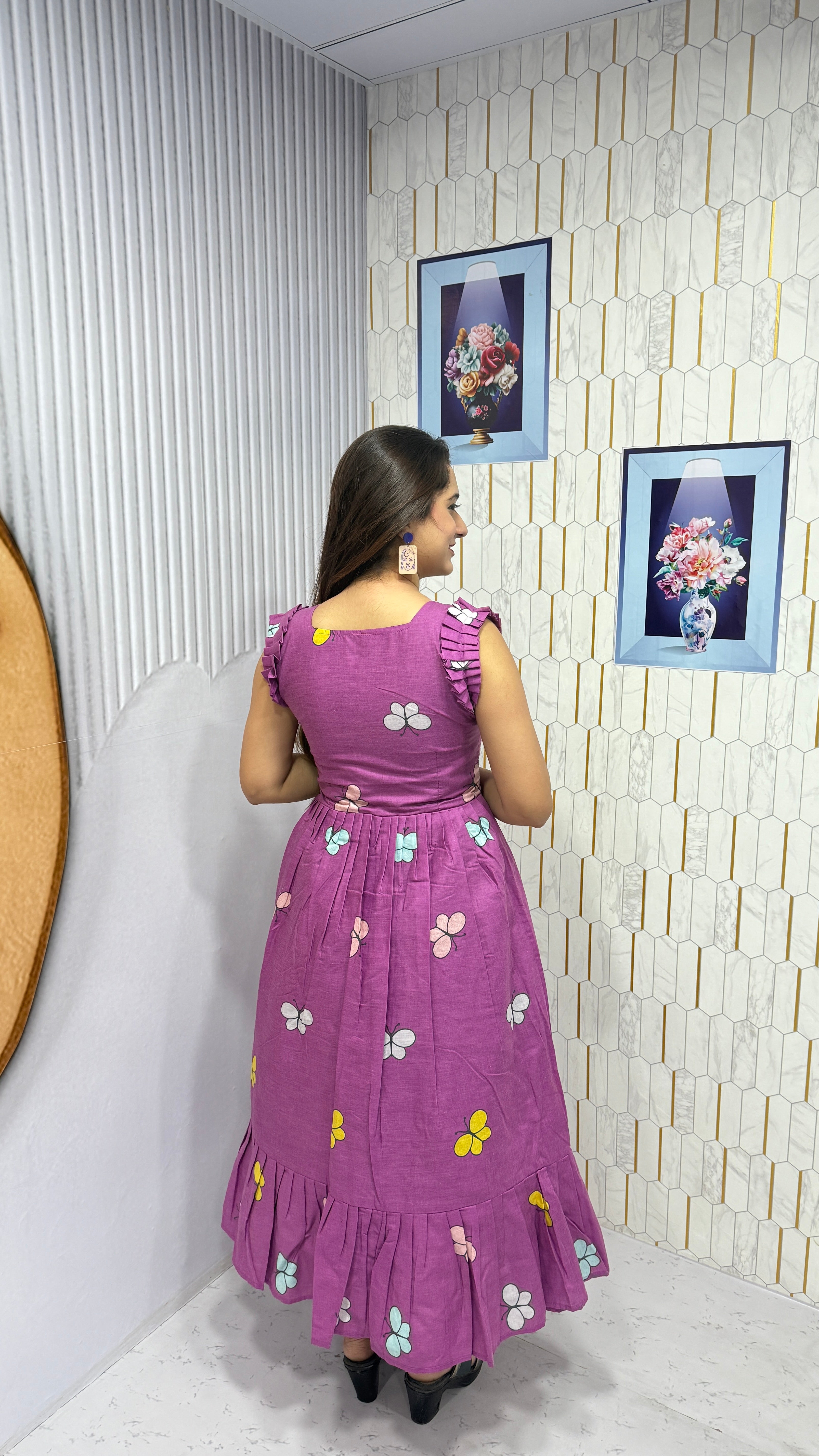BUTTERFLY-COTTON PRINTED WESTERN FROCK