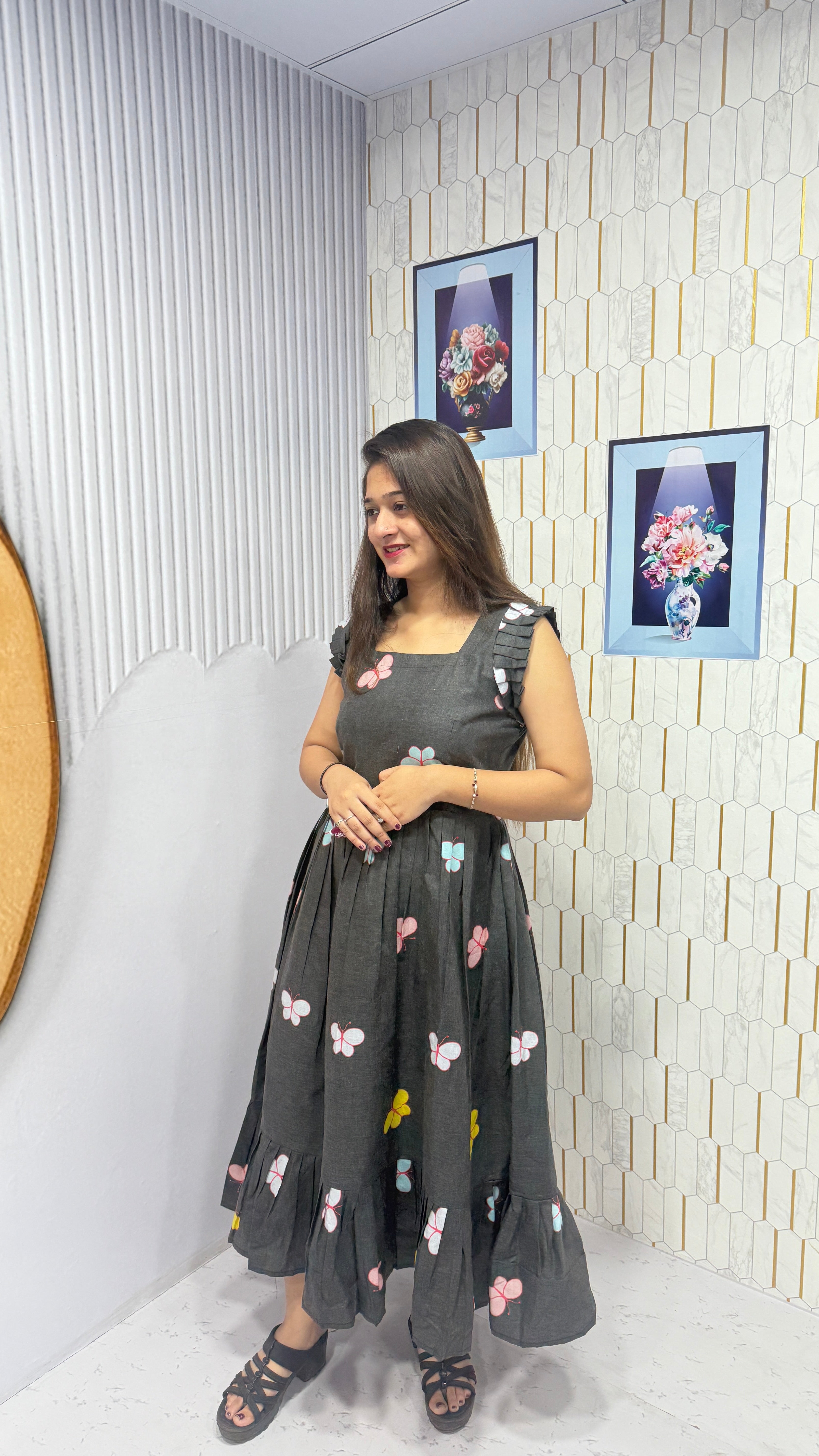 BUTTERFLY-COTTON PRINTED WESTERN FROCK