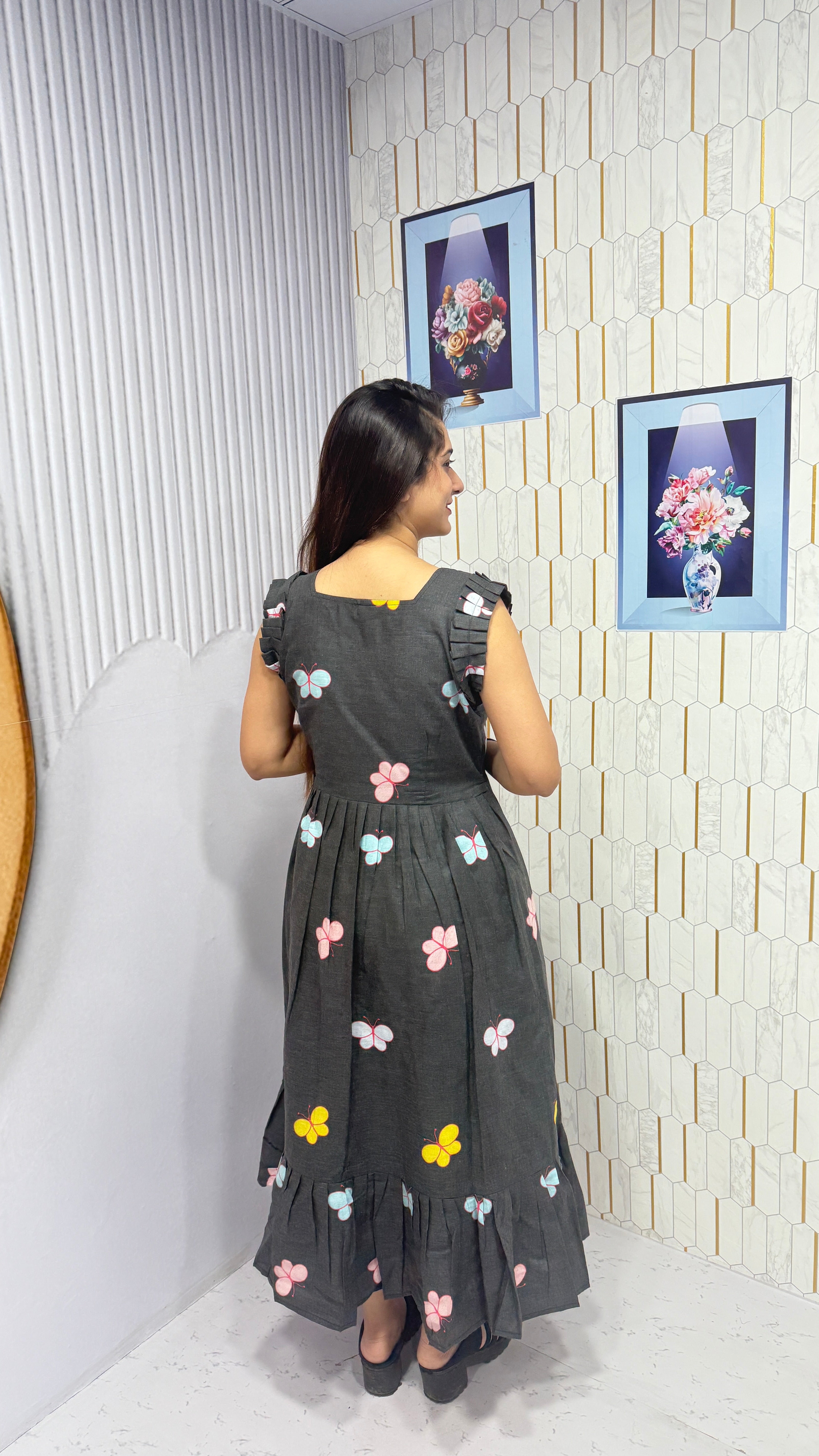 BUTTERFLY-COTTON PRINTED WESTERN FROCK