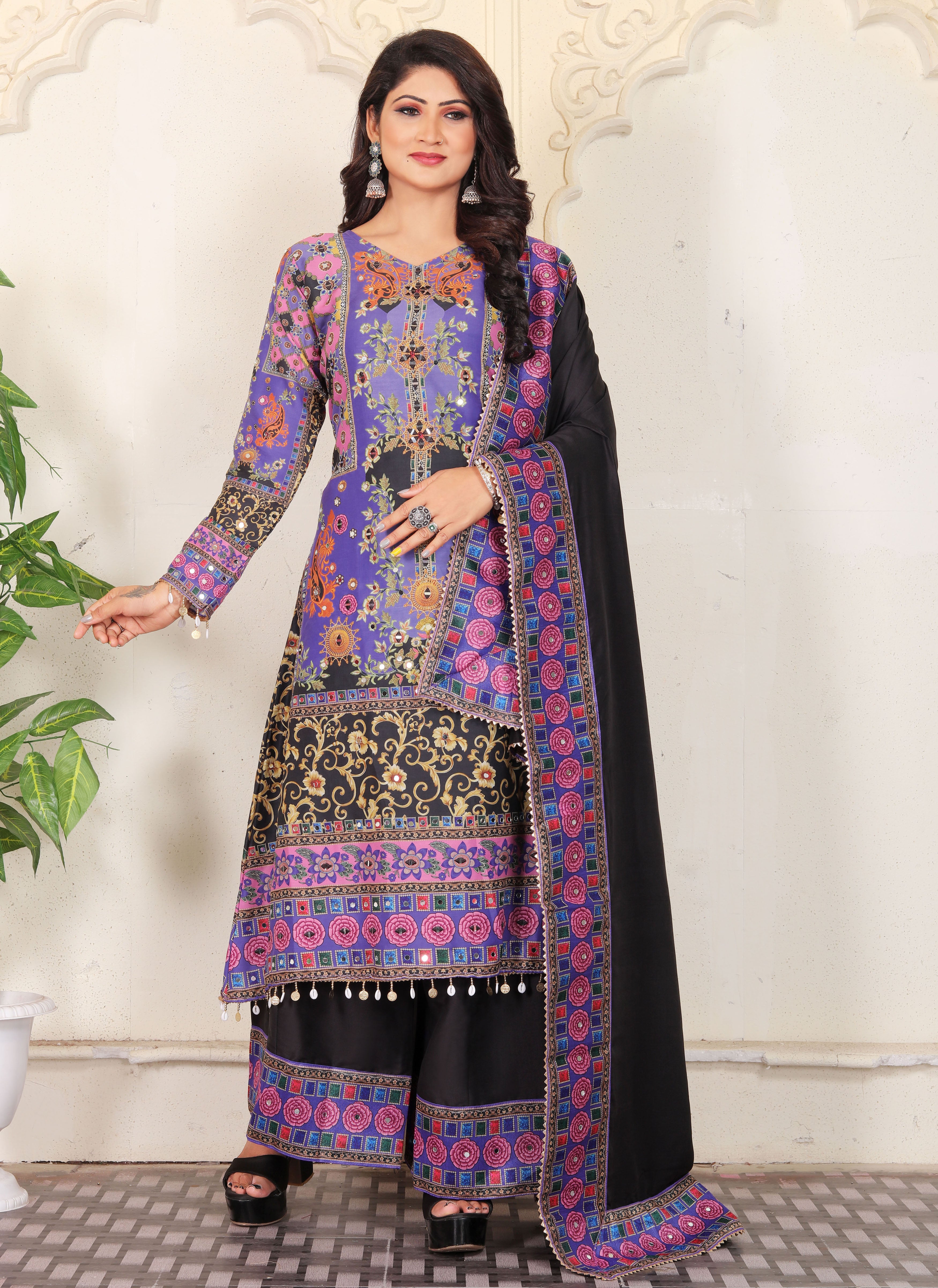 LEEHI HEAVY FANCY PLAZZO PAIR WITH DUPATTA SET