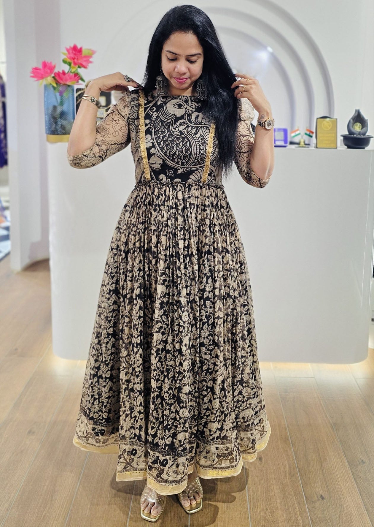 Moyur-Long Western Dress