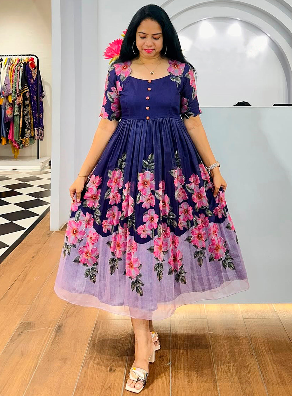 Morvi Long Western Dress
