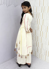 Morni-kids Traditional Cotton Mirror Embroidery Kurti Set