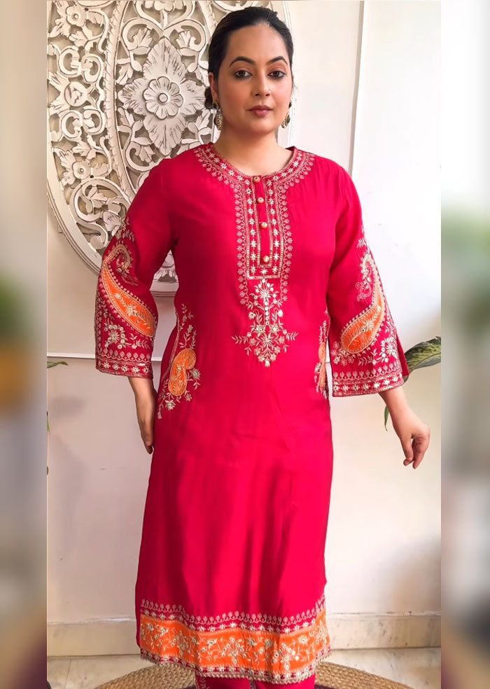 PIYAA-Embroidered Suit Set