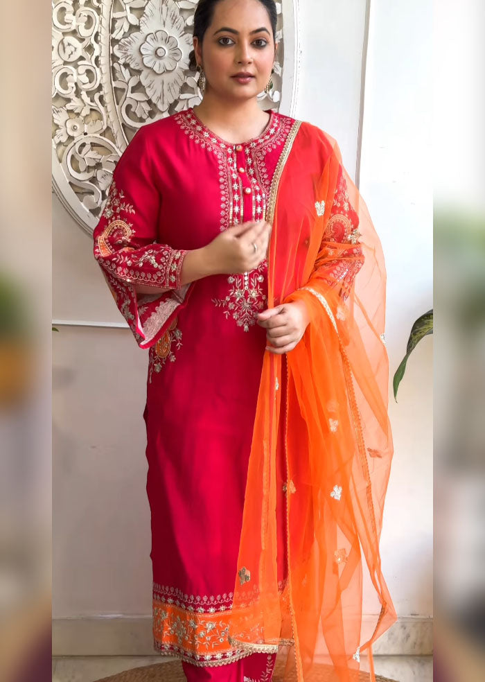 PIYAA-Embroidered Suit Set