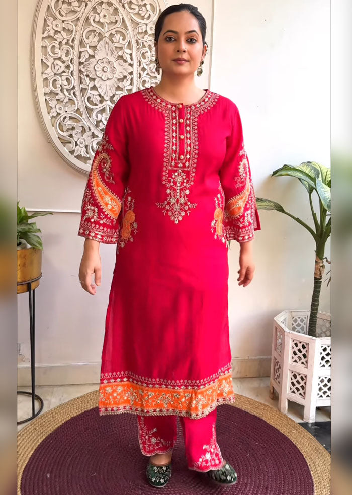 PIYAA-Embroidered Suit Set
