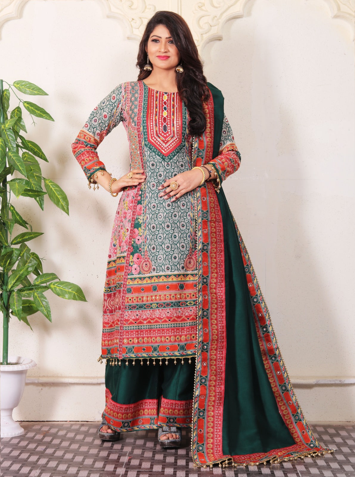 NURANI HEAVY FANCY PLAZZO PAIR WITH DUPATTA SET