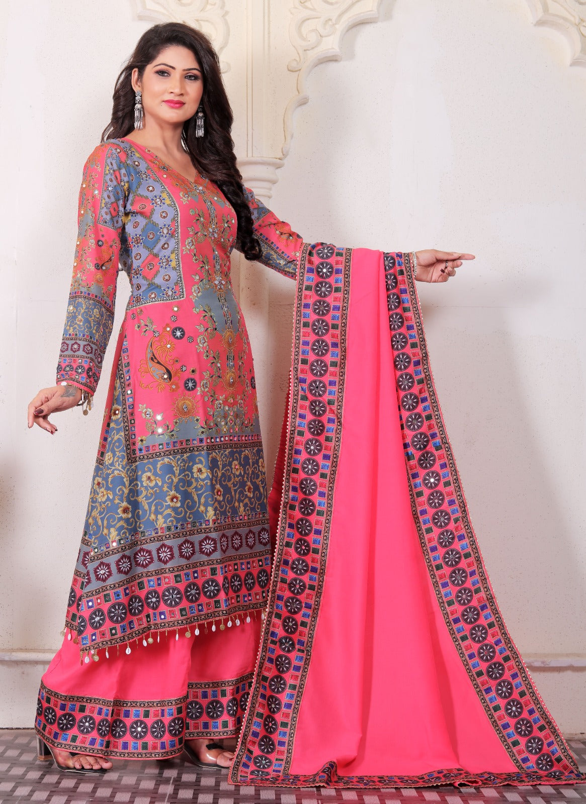 LEEHI HEAVY FANCY PLAZZO PAIR WITH DUPATTA SET