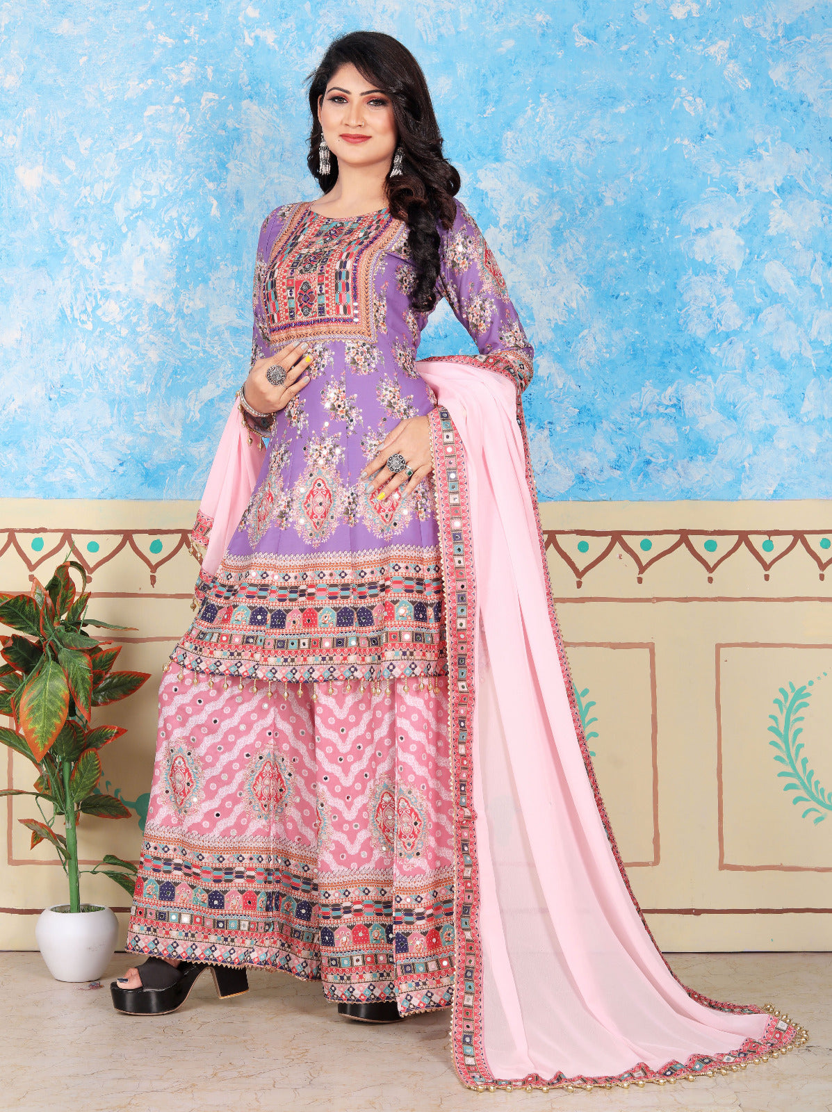 FIZA HEAVY ANARKALI DESIGNER SARARA PAIR