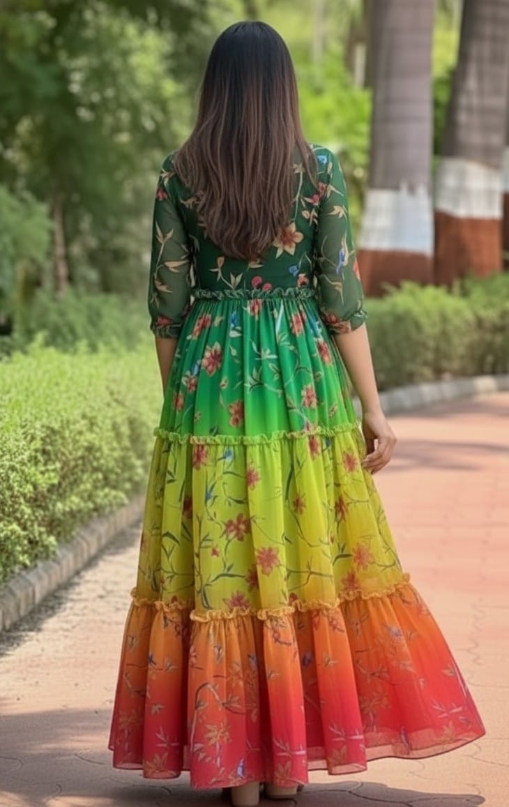 Parinda-Long Western Dress