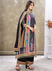LAIKK-2 BLACK HEAVY FANCY PLAZZO PAIR WITH DUPATTA SET