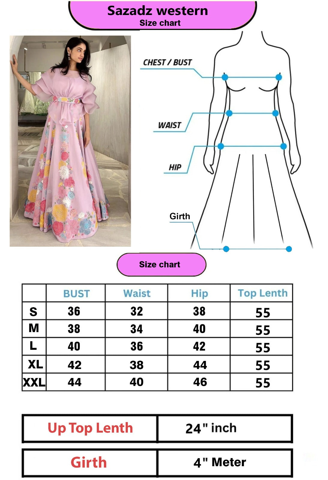 Sazada-Organza Pink Indo-Western Top & Lehenga Set