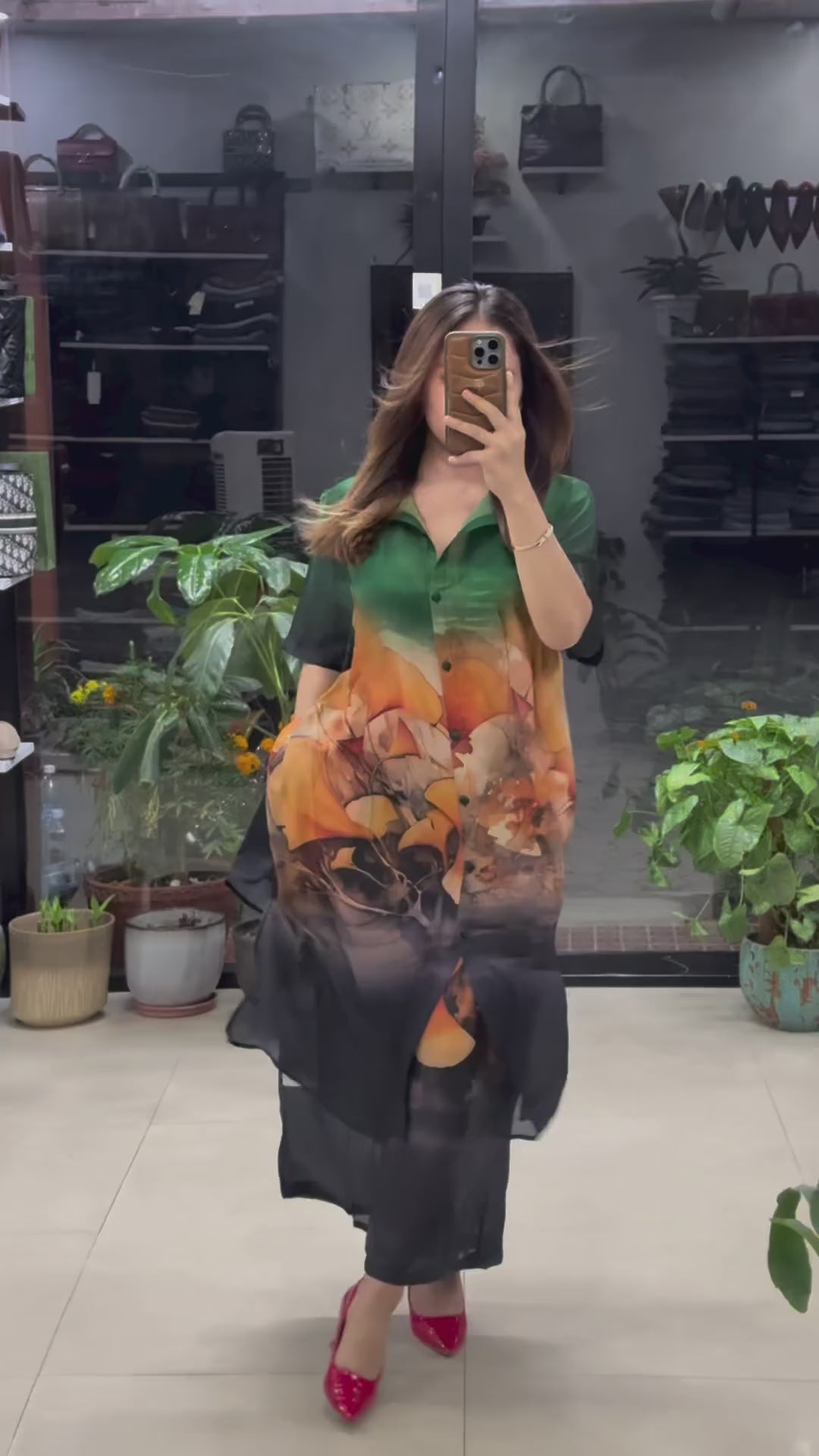 LUMINA LONG SHIRT STYLE DRESS