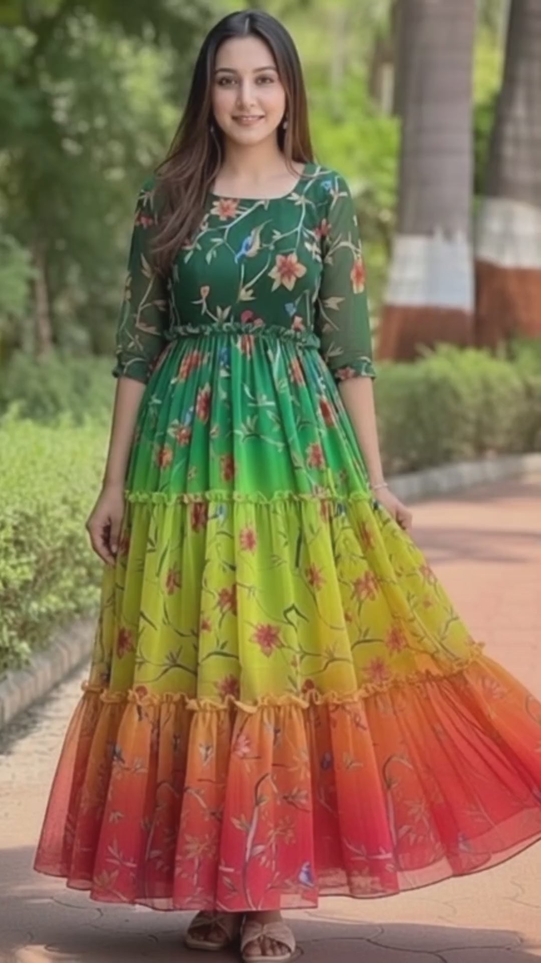 Parinda-Long Western Dress