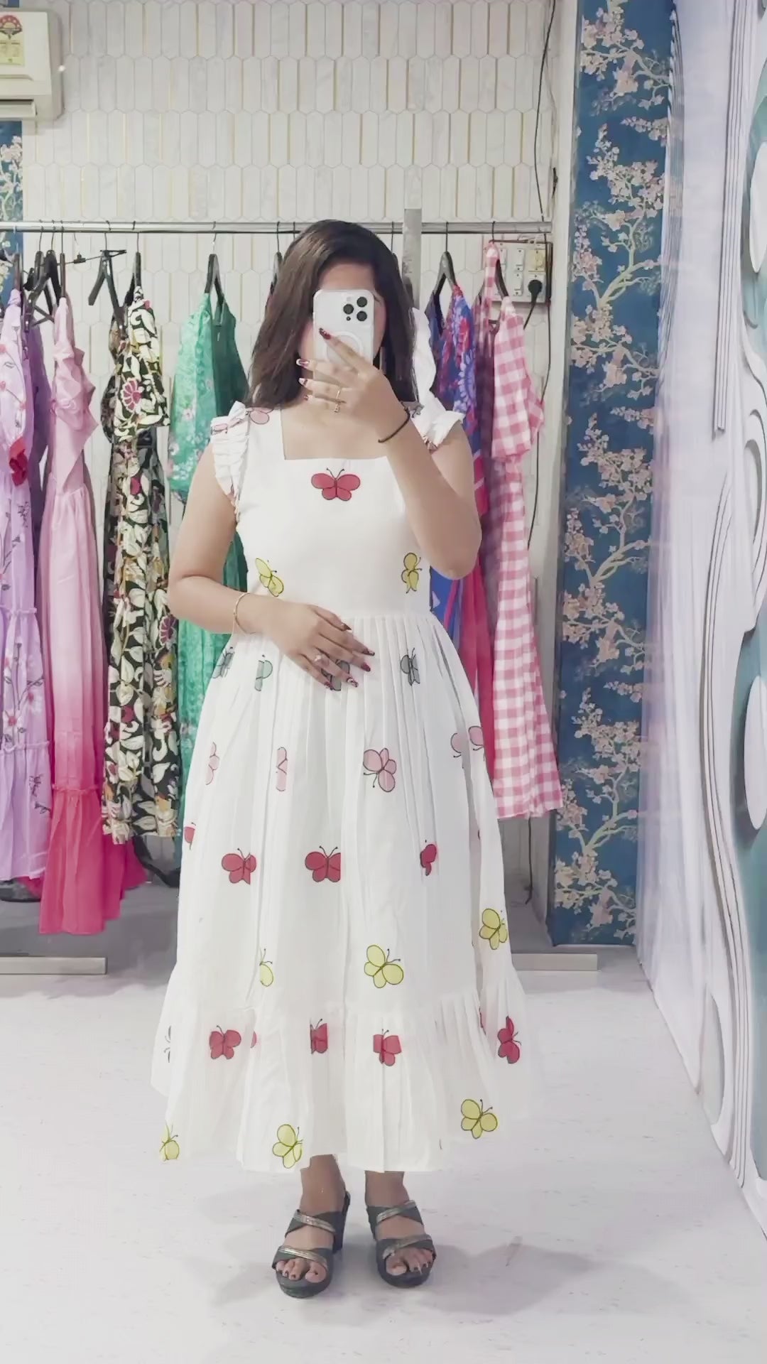 BUTTERFLY-COTTON PRINTED WESTERN FROCK