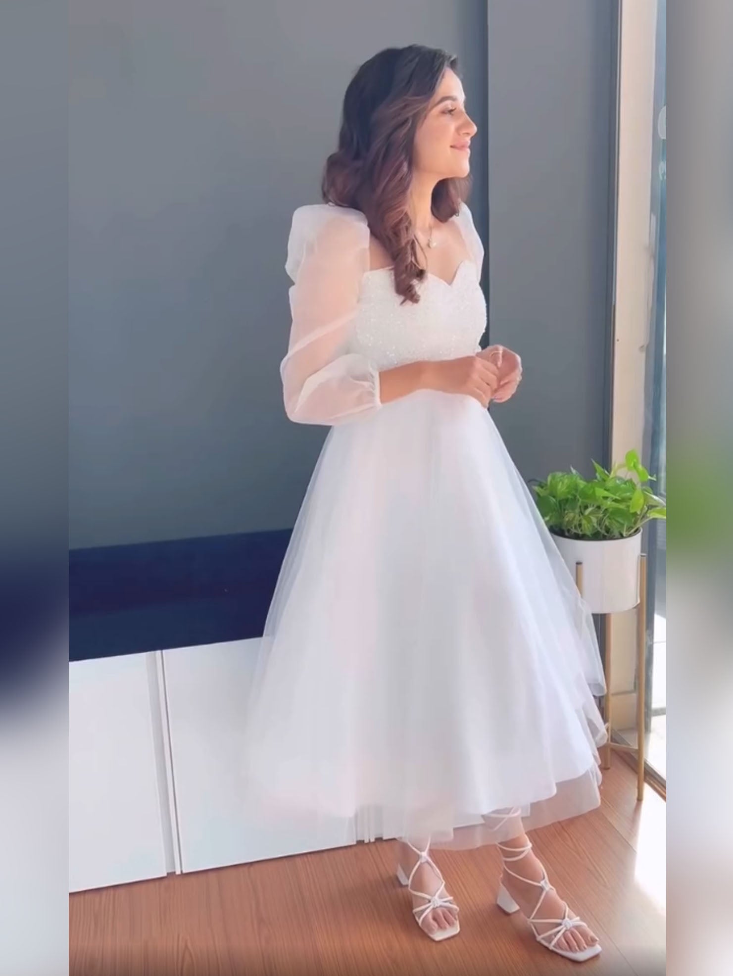 Noor' Tea-Length Fit-and-Flare western Dress Apsarahub Noor' Tea-Length Fit-and-Flare western Dress Apsarahub