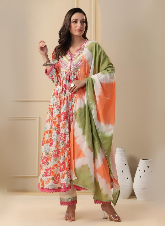 RIWAZ FENCY KURTI PAIR WITH DUPATTA SET